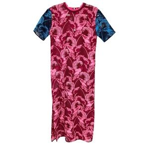 House of Holland Maxi Crochet tropical print dress swimsuit coverup NWT